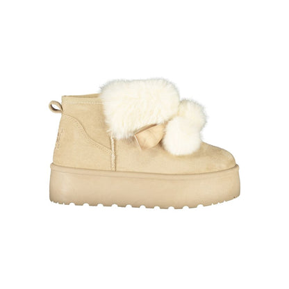 Laura Biagiotti Beige Polyester Women Ankle Boot