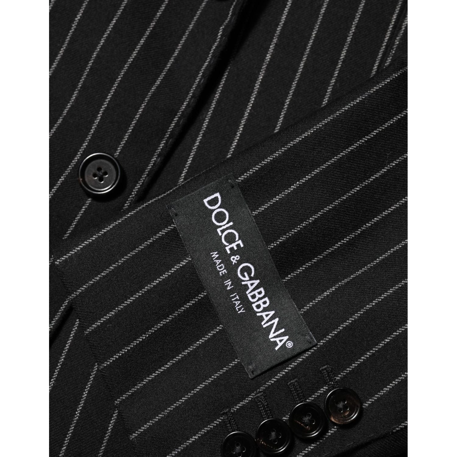 Dolce & Gabbana Black Stripes 2 Buttons Suit Jacket Blazer