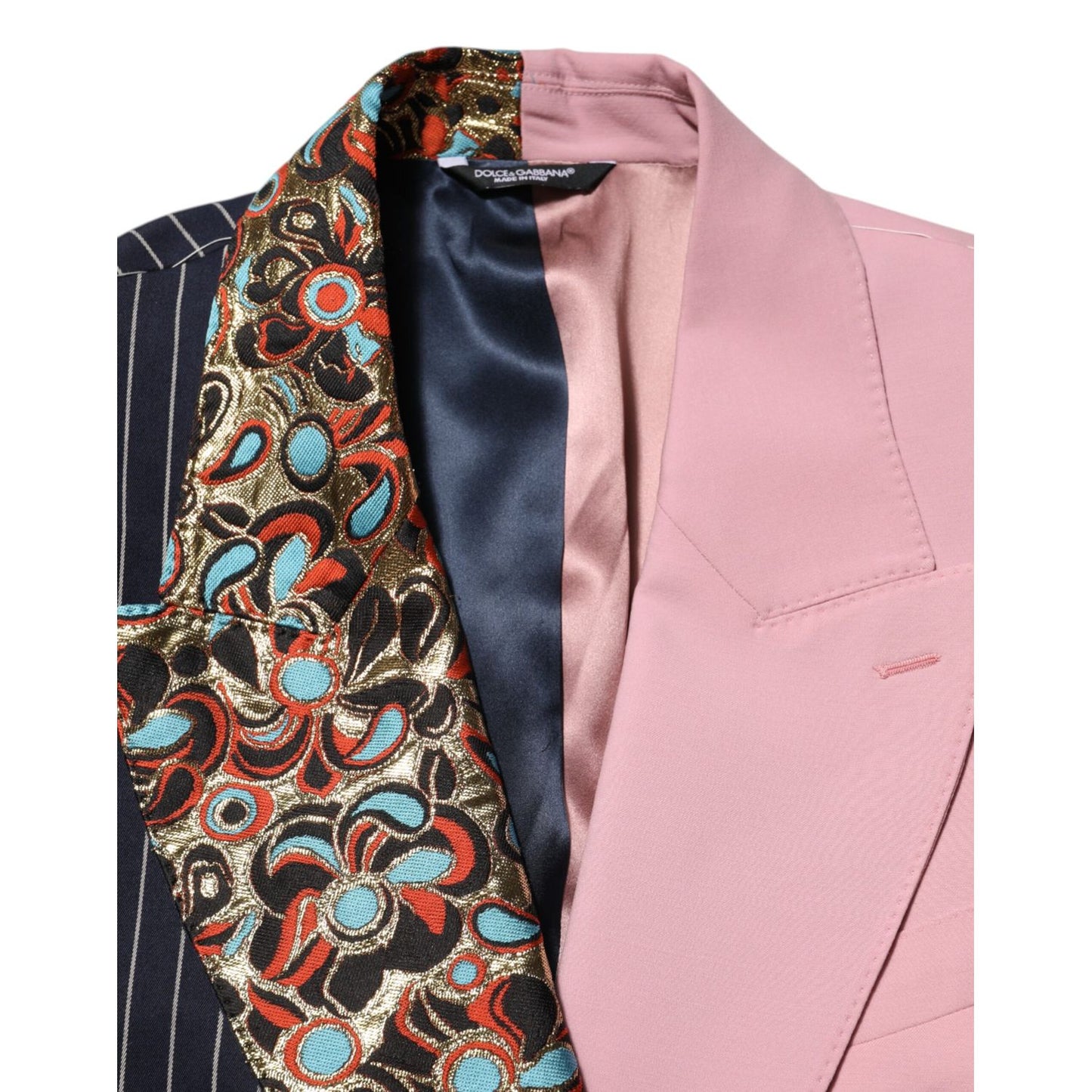 Dolce & Gabbana Multicolor Patchwork Single Breasted Jacket Blazer