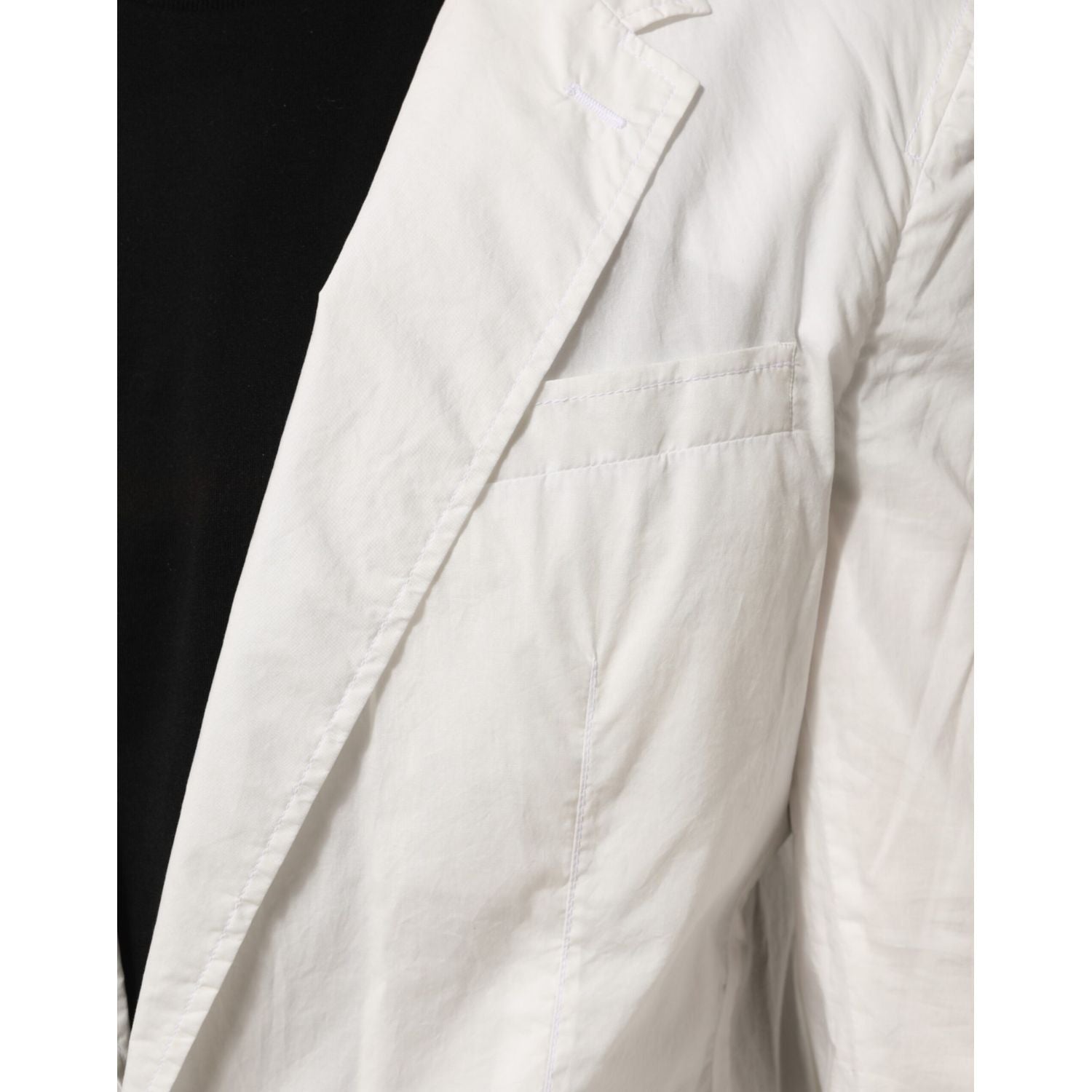 Dolce & Gabbana White Cotton 1 Button Men Suit Blazer