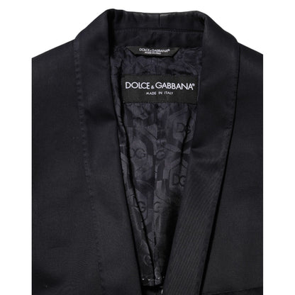 Dolce & Gabbana Black Cotton 1 Button Suit Jacket Blazer