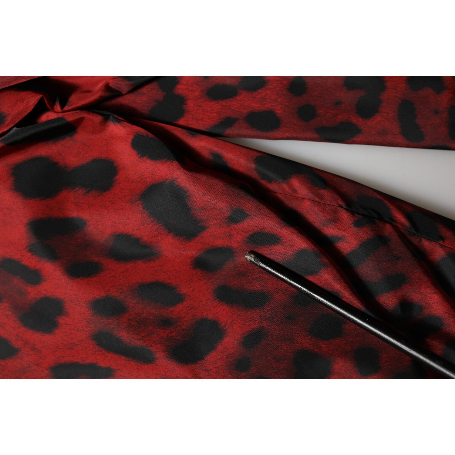 Dolce & Gabbana Red Leopard Print Full Zip Bomber Jacket
