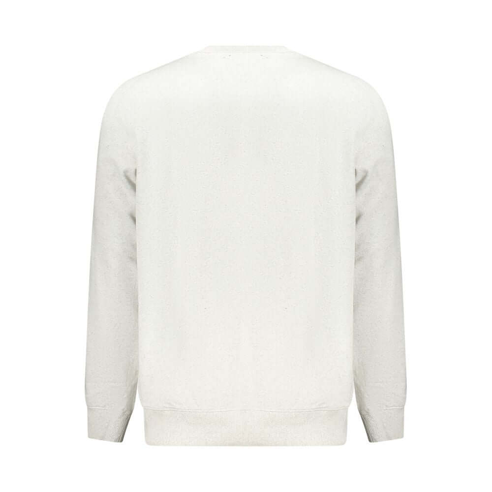 Back view of Accademia Militare Gray Recycled Cotton Men Sweater showcasing sustainable fashion design.