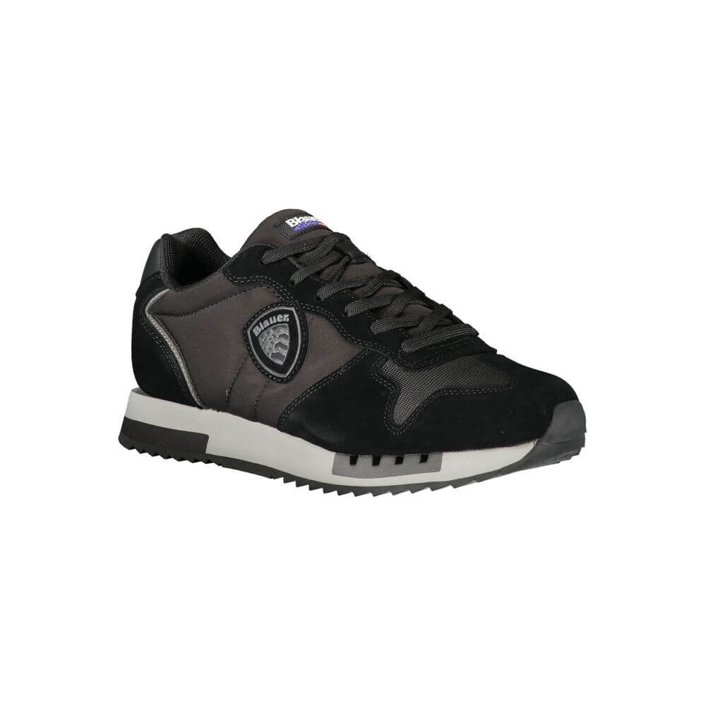 Blauer Black Leather Men Sneaker