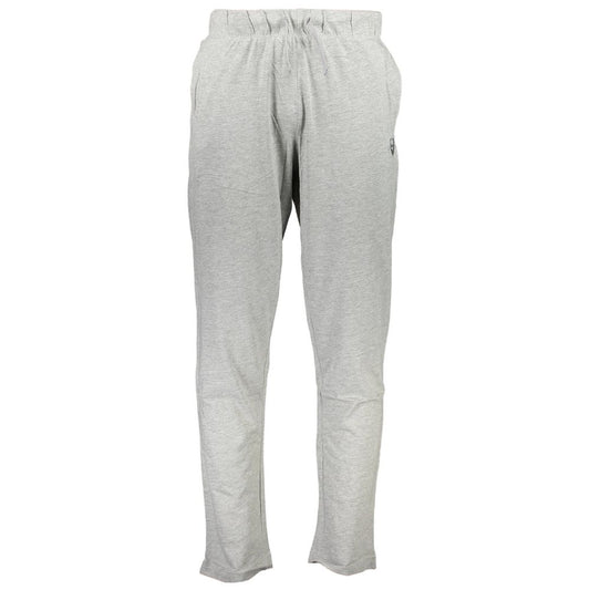 Gianmarco Venturi Gray Cotton Pant - Sports trousers with elastic waist, laces, light cotton, 2 pockets, contrasting details, logo embroidery.