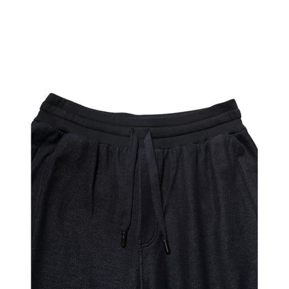 Dolce & Gabbana Black Cotton Blend Drawstring Jogger Jogger Pants