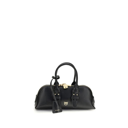 PINKO Black Calf Leather Bos Taurus Handbag