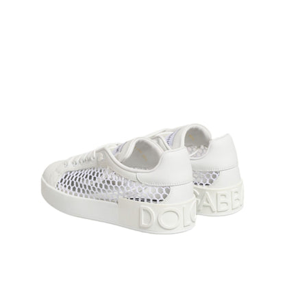 Dolce & Gabbana White Mesh Inserts Low Top Sneakers Shoes