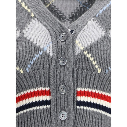 Thom Browne Gray Fleece Wool Cardigan