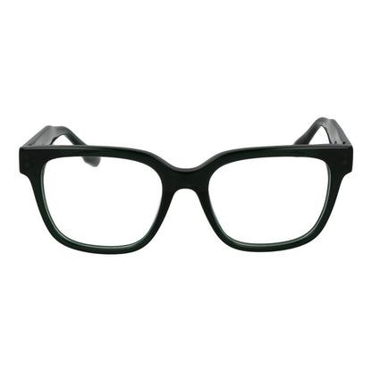 Trussardi Green Acetate Glasses (Frames) for men, full-rim square style with demo lenses, featuring green acetate material and spring hinges.