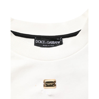 Dolce & Gabbana White DG Logo Crew Neck Sweatshirt Sweater