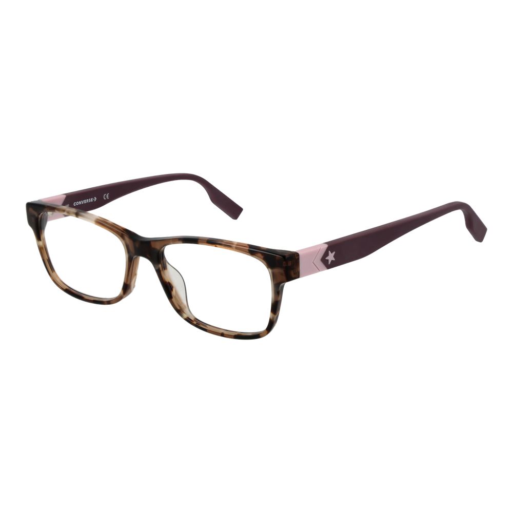 Converse Brown Plastic Glasses (Frames) - women's full-rim rectangle eyeglasses with demo lenses and brown plastic frame.