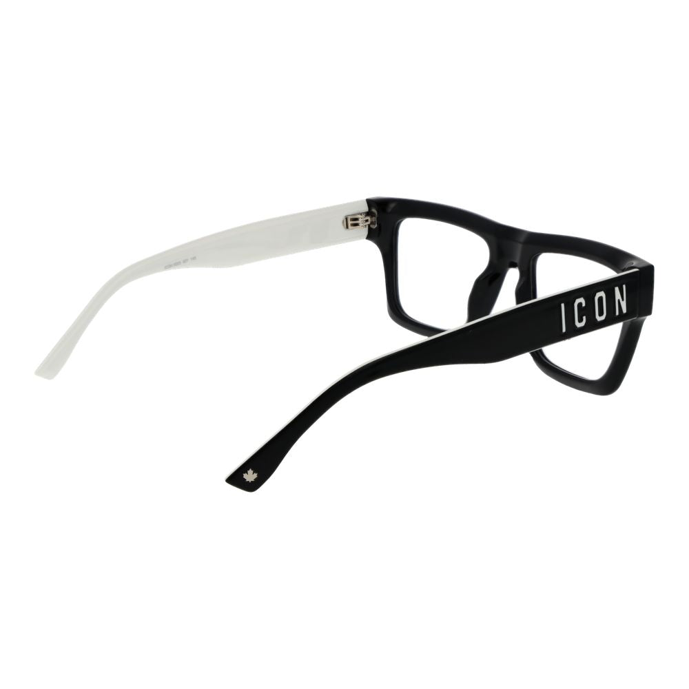 Dsquared² Black Cellulose Propionate Glasses (Frames) for men with full-rim black frame and demo lenses, rectangular style.