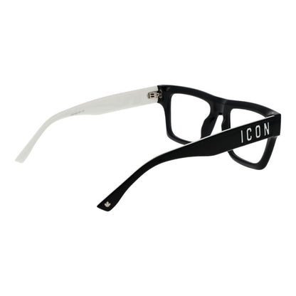 Dsquared² Black Cellulose Propionate Glasses (Frames) for men with full-rim black frame and demo lenses, rectangular style.