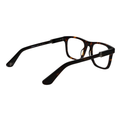 Police Brown Cellulose Acetate Glasses (Frames) in full-rim square style with brown color, size 52x42mm, 145mm temples, cellulose acetate material.