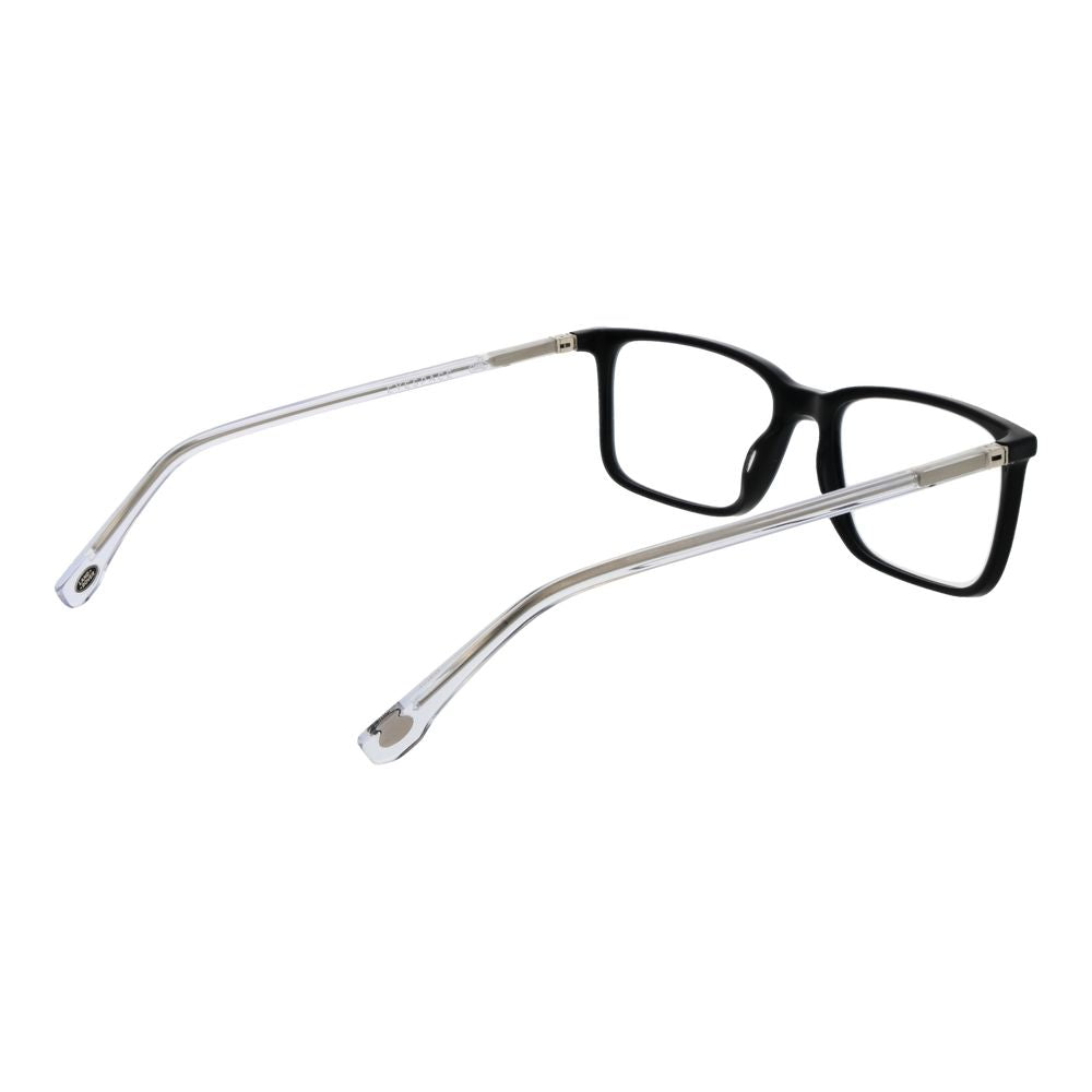 Land Rover Black Acetate Glasses (Frames) for men, full-rim rectangle style, size 57-17-150, with spring hinges.