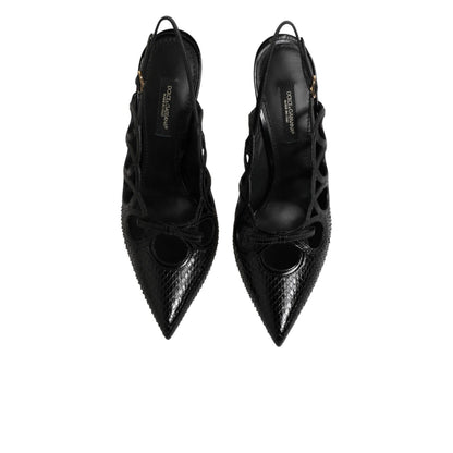 Dolce & Gabbana Leather High Heels Slingback Shoes