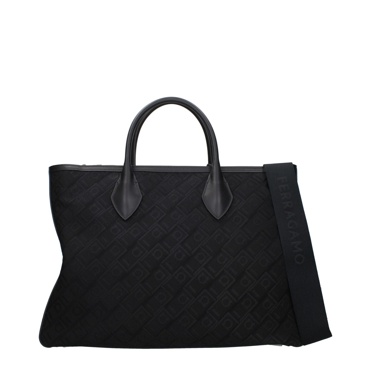 Salvatore Ferragamo Black Fabric Handbag