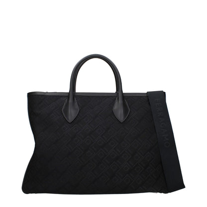 Salvatore Ferragamo Black Fabric Handbag
