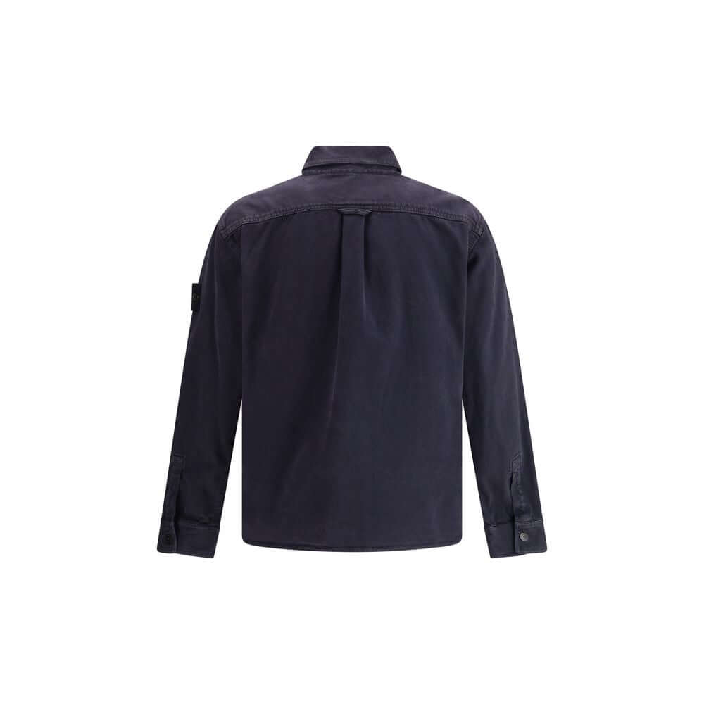 Stone Island Blue Cotton Dress Shirt