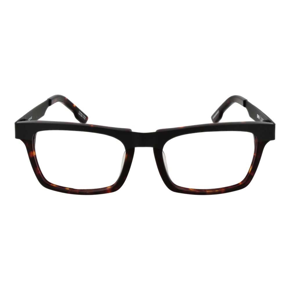 Spy Black Metal & Plastic Glasses (Frames), full-rim unisex rectangle style, black color with metal and plastic material, demo lenses included.