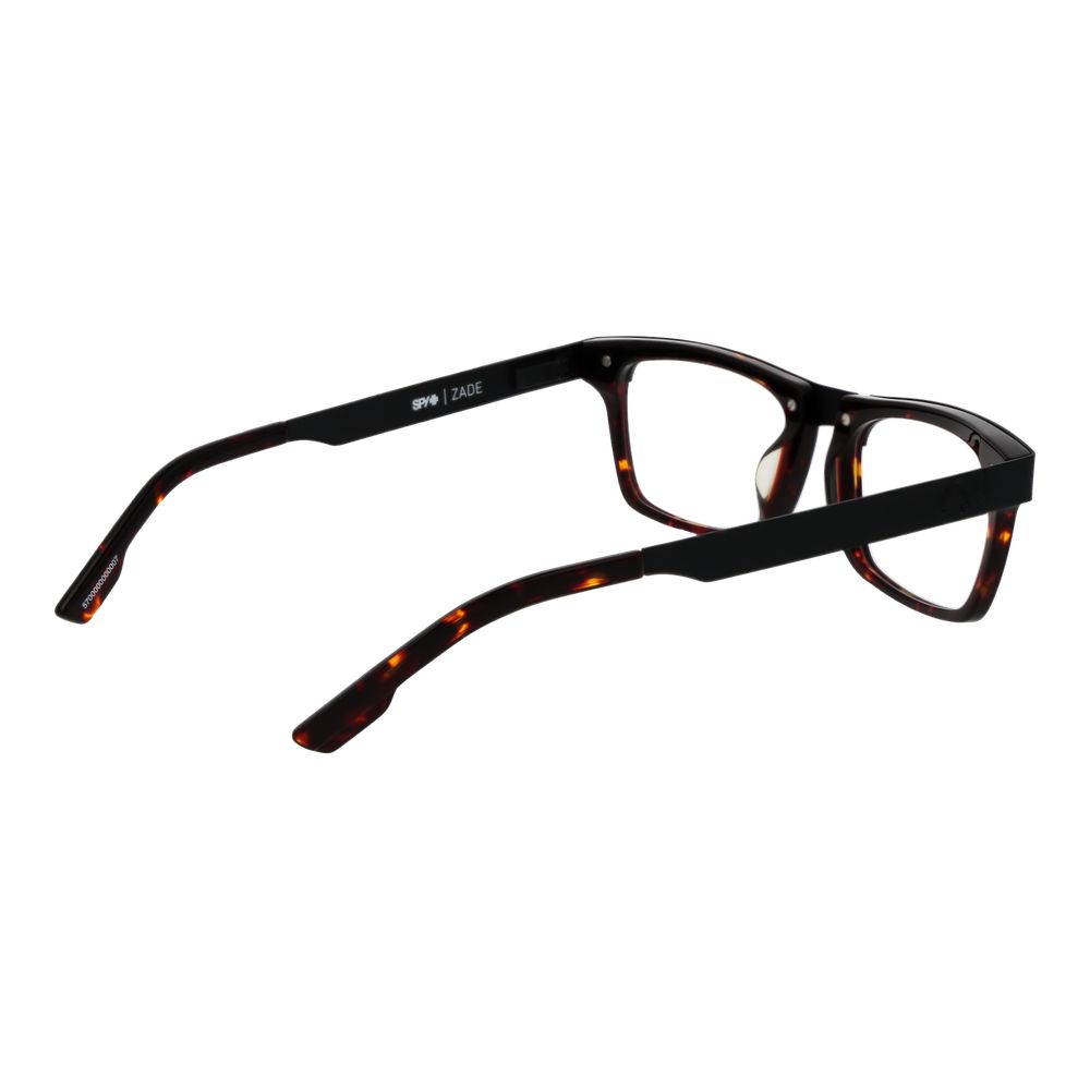 Spy Black Metal & Plastic Glasses (Frames) in full-rim rectangle style with demo lenses and black metal and plastic frame.