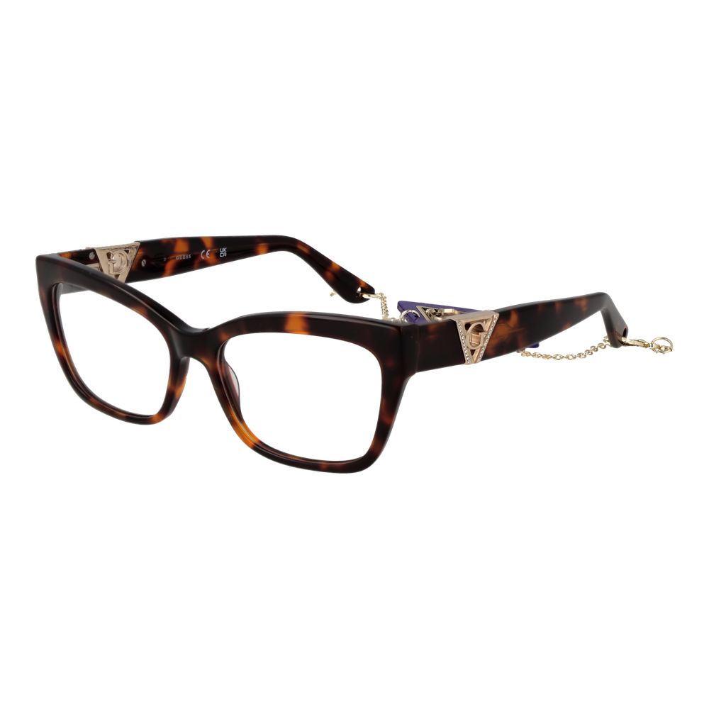 Guess Brown Acetate Glasses (Frames) for women, cat-eye style, full-rim, acetate frame, spring hinge, includes branded case.