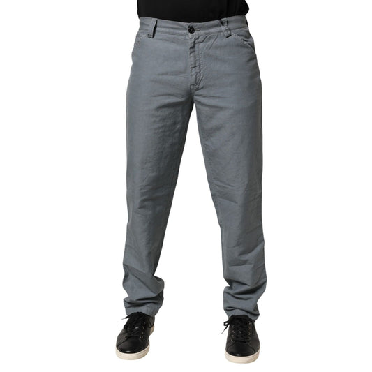 Master Coat Gray Cotton Regular Fit Men Denim Trouser Jeans