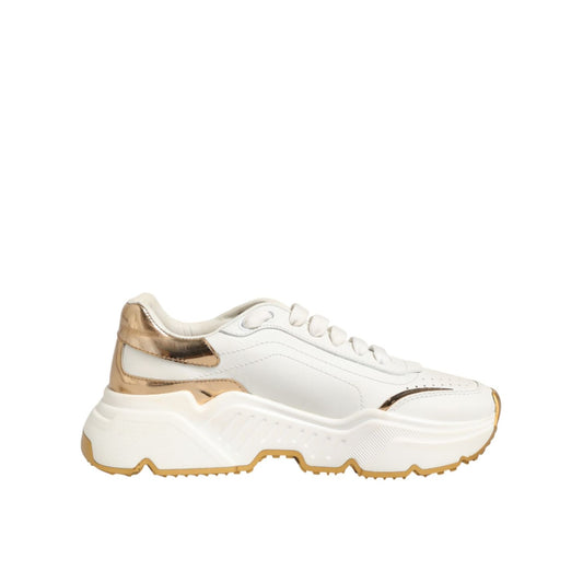 Dolce & Gabbana White Gold Daymaster Low Top Sneakers Shoes