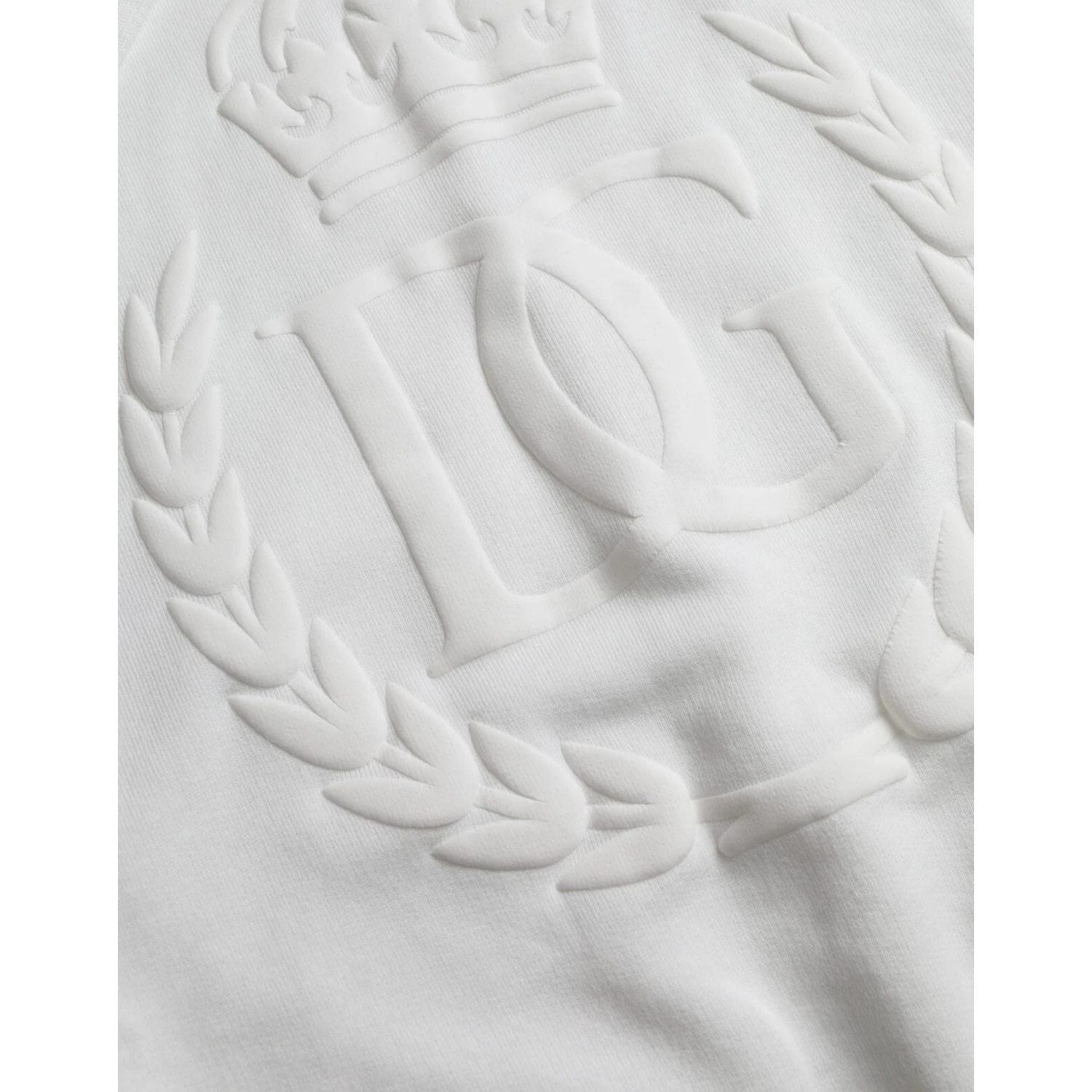 Dolce & Gabbana White Cotton Hooded Pullover Sweatshirt Men