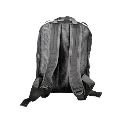 Back view of K-WAY Black Polyamide Backpack with adjustable shoulder straps and contrasting details.