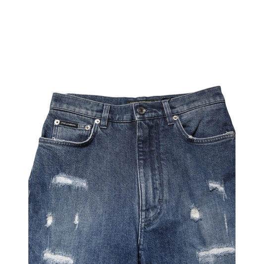 Dolce & Gabbana Blue Distressed Washed Logo GRACE Denim Jeans