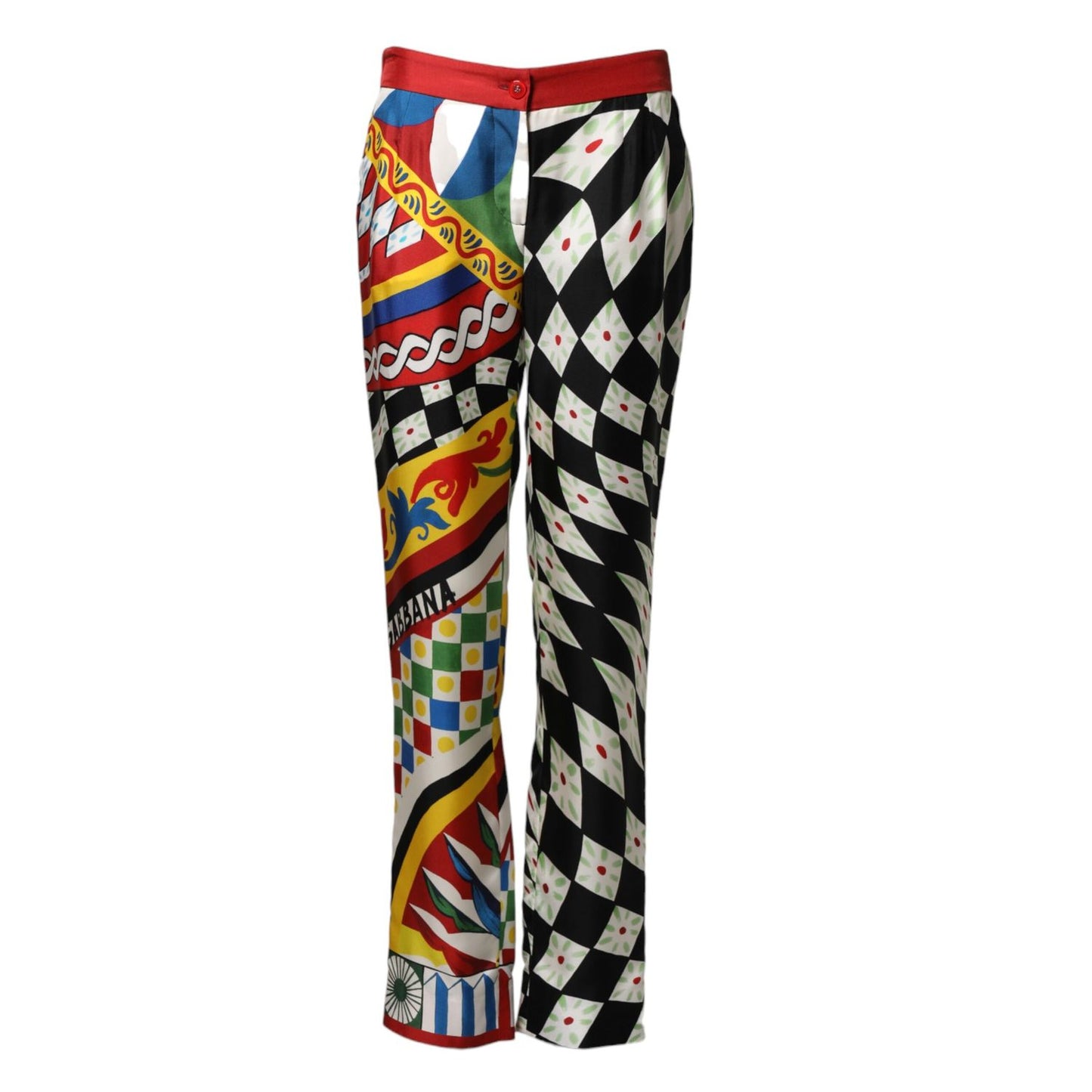 Dolce & Gabbana Multicolor Carretto Pattern Straight Pants