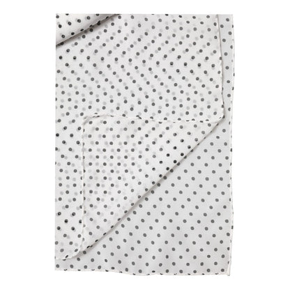 Dolce & Gabbana White Polka Dot Polyester Shawl Scarf