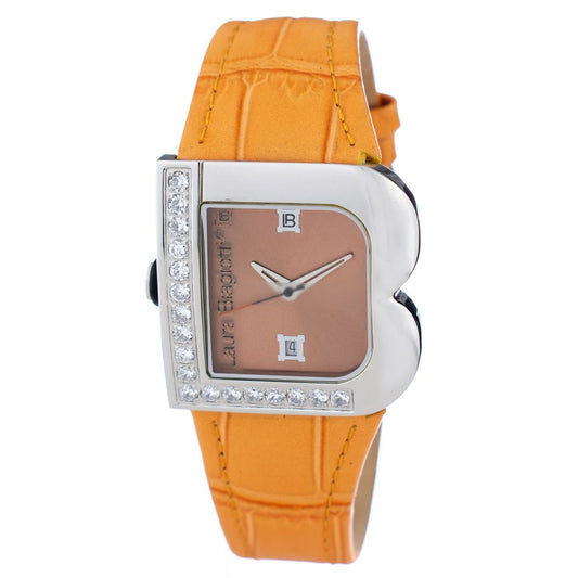 Laura Biagiotti Orange Leather Dress Watch 1728,67434610848,Accessories,Dress Watches - Watches - Accessories,Laura Biagiotti,New with tags,Orange,Watches - Accessories,Women