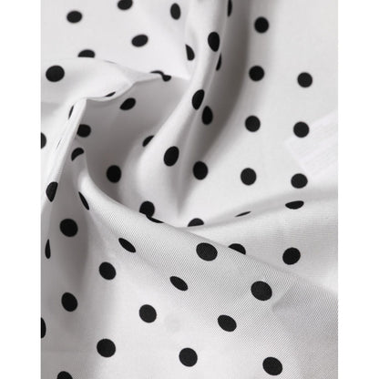 Dolce & Gabbana White Polka Dot Square Handkerchief Scarf