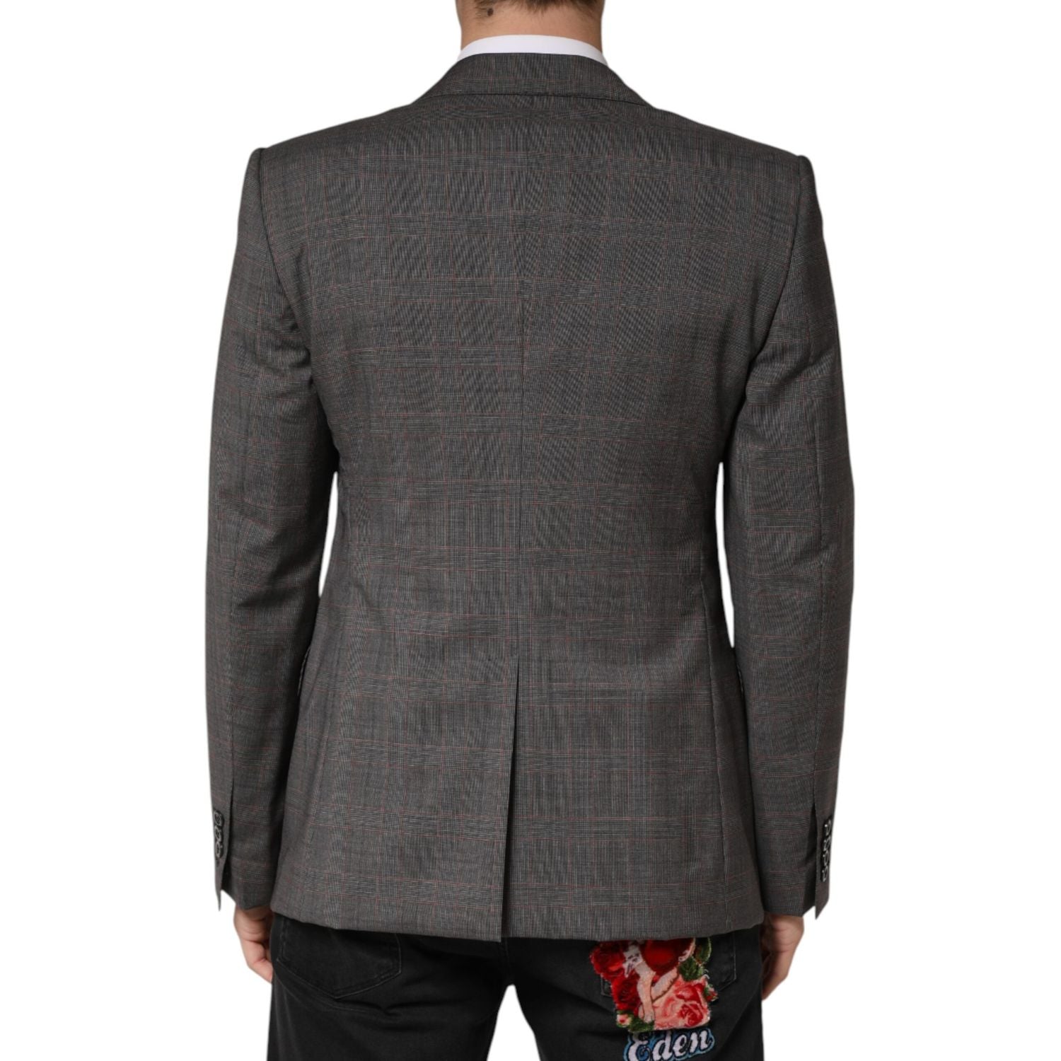 Dolce & Gabbana Gray Wool Single Breasted 2 Button Blazer