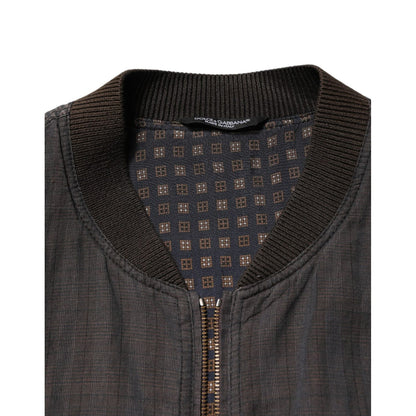 Dolce & Gabbana Black Stripes Cotton Full Zip Bomber Jacket