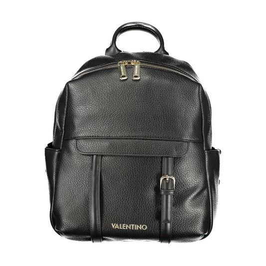 Mario Valentino Black Polyurethane Women Backpack 1728,67403481248,Backpacks - Bags,Bags,Black,Mario Valentino,New with tags,Women