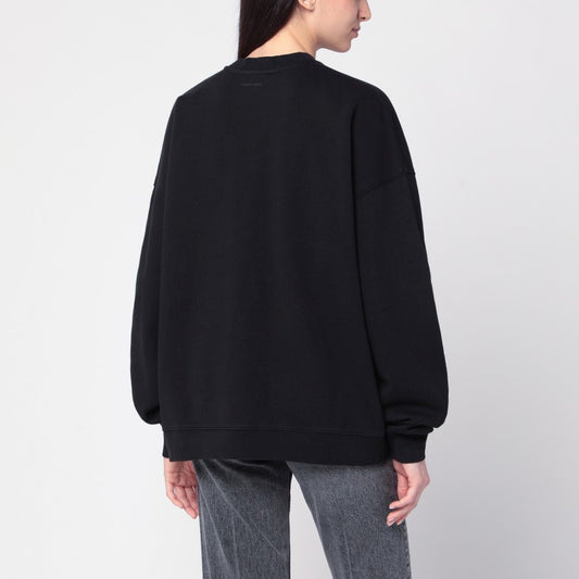 ANINE BING Black Miles Letterman oversized sweatshirt A-08-10074CO/R_ANINE-BLK1_323