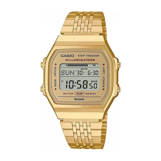 NEW VINTAGE BLUETOOTH®  SMARTPHONE LINK -  GOLD -  built-in accelerometer senses body movements + steps counter WATCHES CASIO CLASSIC & VINTAGE