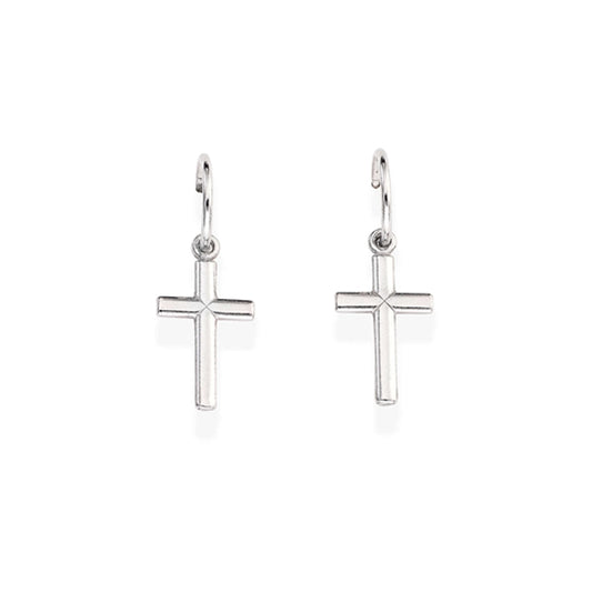 AMEN JEWELRY Mod. ORCRB1 cross earrings in silver