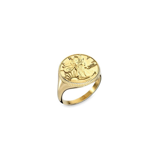 AN JEWELS JEWELRY Mod. AAC.R02Y-6 gold ring with intricate engravings