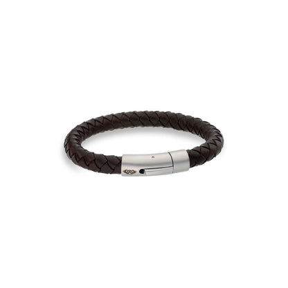 AN JEWELS JEWELRY Mod. AA.P233BR.M leather bracelet with silver clasp