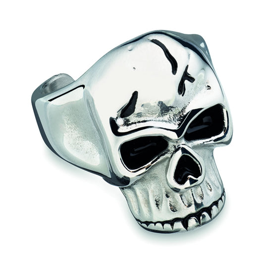 AN JEWELS JEWELRY Mod. AA.R255S-10 skull ring with chrome finish