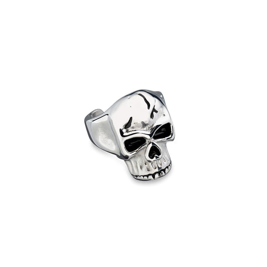 AN JEWELS JEWELRY Mod. AA.R255S-11 skull ring in silver with detailed engravings.