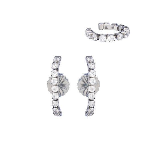 AN JEWELS JEWELRY Mod. AB.EP016 diamond stud earrings and ring set