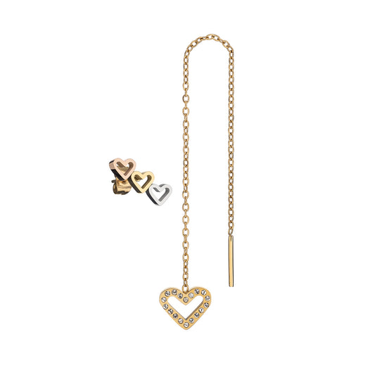 AN JEWELS JEWELRY Mod. AB.EP021 heart-shaped necklace and earrings set