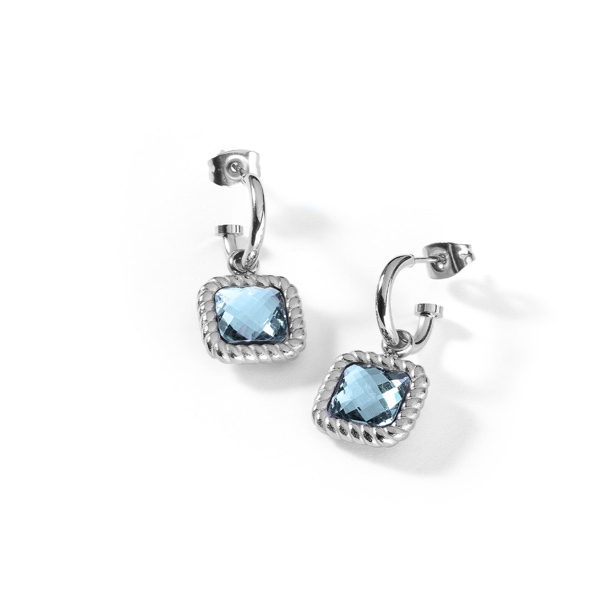 Silver earrings with blue gemstone - AN JEWELS JEWELRY Mod. AL.EMW07SBL