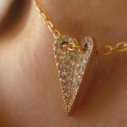 AN JEWELS JEWELRY Mod. AL.NMOH24CZ heart-shaped pendant on gold chain